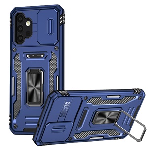 Étui de téléphone pour Samsung A23 A53 A34 A25 Protection de l'objectif de l'appareil photo coulissant Support d'anneau rotatif en plastique TPU Coque antichoc - Product Image 1