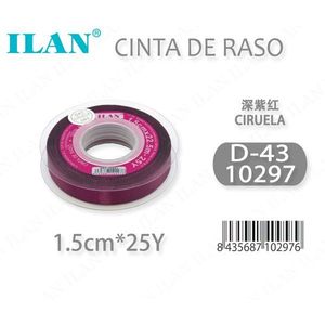 ริบบิ้นผ้าซาติน Ilan ขนาด 1.5 ซม. ยาว 25 หลา สีพลัม สำหรับงานประดิษฐ์ - Product Image 3