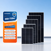 Panneau solaire monocristallin bifacial Sunwave 580W 600W à double vitrage demi-cellule pour système d'énergie solaire domestique