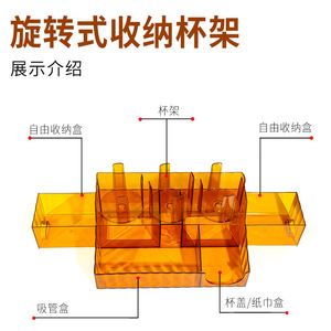 Boîte de rangement pour ustensiles à thé au lait avec compartiments, organisateur de comptoir de bar carré réutilisable pour shaker et outils - Product Image 4