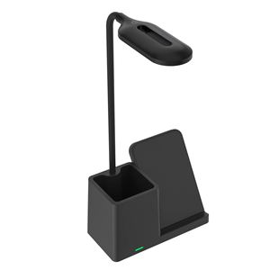 Wholesale Custom Logo 3-in-1 Mobile Phone 15W Wireless <b>Charging</b> Stand Pen Holder LED Desk <b>Lamp</b> Eco-Friendly Promotional Gift - Product Image 1