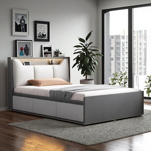 Giường ngủ trẻ em cỡ lớn thiết kế sang trọng 1,35*1,9m có ngăn kéo lưu trữ, giường đơn - Product Image 1