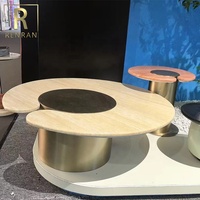 Nouveaux meubles de salon au design moderne italien ensemble de tables basses rondes de luxe Nature Mable Top