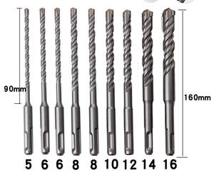 Broca de martillo cruzado de impacto extendido a través de la pared <span class=keywords><strong>SDS</strong></span> Taladro de pared de cemento de hormigón - Product Image 6