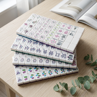 Juego de Mahjong Americano de Acrílico Blanco de Lujo Personalizado de Fábrica ODM, Diseño Floral Vintage para Té de la Tarde, Regalo para Damas, Entretenimiento