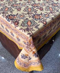 Nouvelle tendance indienne à la main bloc impression nappe ensemble motif Floral Homedecor nappe tapis serviettes coureur nappe Unique - Product Image 5