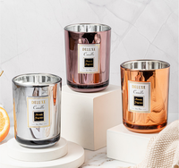 Benutzer definiertes Etikett Logo Luxus farbiges Glas Glas Duft kerze Soja wachs Phantasie Aroma Duft kerze Dekoration Geschenkset