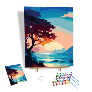 Dipinto a Numeri di Alta Qualità all'Ingrosso, Tramonto sulla Riva, Fai-da-Te su Tela, Decorazione Murale per Casa, Ideale come Regalo - Product Image 1