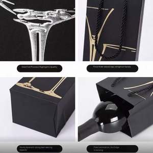 Sacs en papier kraft de luxe personnalisés avec poignées pour emballage cadeau, bouteilles et vin – Vente en gros usine, sacs de shopping en papier d'art imprimés sur mesure - Product Image 5