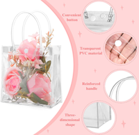 Sacs cadeaux en PVC transparent de haute qualité avec poignées, sacs d'emballage en plastique à fond carré réutilisables pour les anniversaires, les fêtes de naissance, les cadeaux