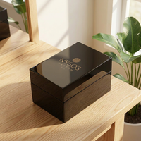 Boîte d'emballage cosmétique en bois laqué brillant rectangulaire de luxe faite à la main sur mesure pour parfum et huile essentielle