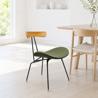 Chaise de salle à manger professionnelle style Iconic Ant avec dossier sablier, rembourrée en mousse souple, pieds en métal, pour café et restaurant
