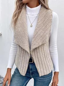 Manteau d'hiver décontracté pour <span class=keywords><strong>femme</strong></span> avec veste en fausse <span class=keywords><strong>fourrure</strong></span> sur le devant et gilet <span class=keywords><strong>sans</strong></span> manches motif Sherpa natif imprimé chaud et flou - Product Image 2
