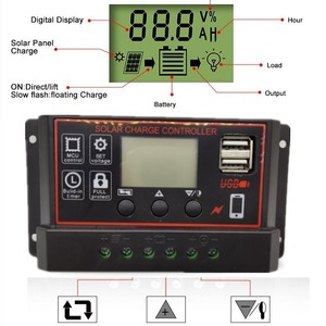 Masuyoshi Mitsu Solar Charge <b>Controller</b> 12V 24V 10A 100A PWM Dual <b>USB</b> Built In Timer Full Protect - Product Image 3