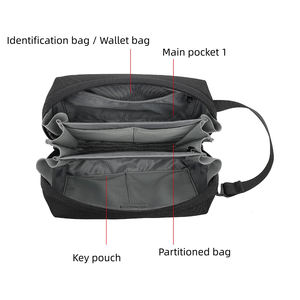 <span class=keywords><strong>SBOX</strong></span> กระเป๋าใส่เครื่องสำอางโพลีเอสเตอร์ความจุขนาดใหญ่กันน้ำได้ทนทานสีดำ - Product Image 3