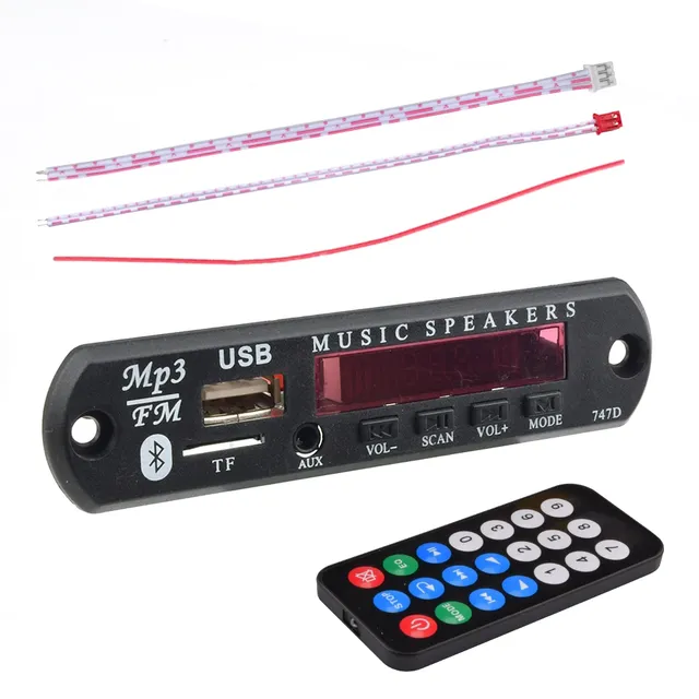 YE 9V 12V BT 5.0 MP3 Decoder Board USB AUX TF FM Radio Lossless MP3/WMA/WAV Decoder Board Module Colors Screen Display