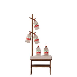 Solid wood Christmas tree-shaped <b>shoe</b> bench with coat rack, suitable for home use and entryway. - Product Image 5