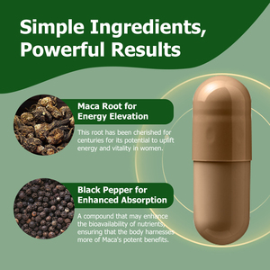Cápsulas de Raíz de Maca de Alta Calidad para Mujeres con Maca Negra, Roja y Amarilla, Apoyo al Bienestar Femenino, Energía, Estado de Ánimo y Libido - Product Image 3