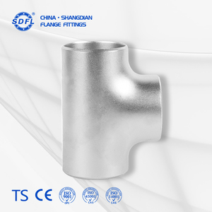 DIN 2616 高品質パイプ継手：SS304/SS316ステンレス鋼等径突合せティーフィッティング - Product Image 1