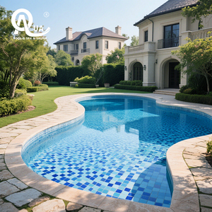Blue Mosaic <b>Tile</b> Swimming Pool Liner Rectangle&Customized Waterproof Durable Easy Install Outdoor and Indoor Pool <b>Cover</b> - Product Image 6