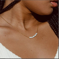 Collar de Cadena de Perlas Chapado en Oro PVD de 18K y Acero Inoxidable 316L, Joyería de Moda para Mujer, Collares de Cadena Delgada y Elegante