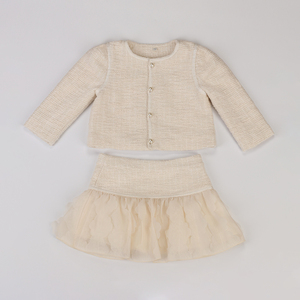 Ensemble veste en tweed et jupe en tulle pour jeunes filles - Product Image 2