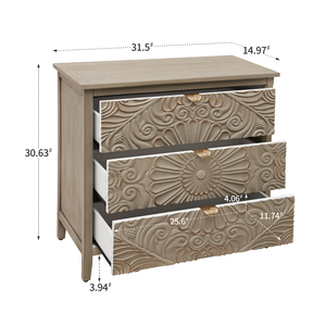Single 3 Drawer Cabinet American Furniture Bedroom Living Room Study <b>Storage</b> Drawers - Product Image 6