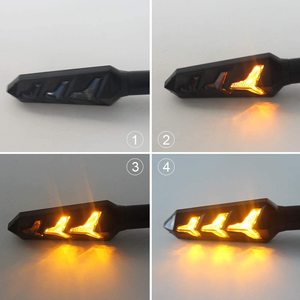 OPPLIGHT Fishbone Indicador de agua corriente secuencial en forma de <span class=keywords><strong>Y</strong></span> Moto Lámpara LED Indicadores de motocicleta Luces de señal de giro LED que fluyen - Product Image 2