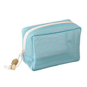 Speed And Constancy Mesh Makeup <b>Bag</b> Small Portable Cosmetic Storage Case For Travel Daily Use Pink Beige - Product Image 5
