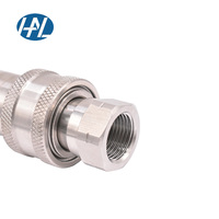 HAL-LOK GT-02T-SP Double auto-étanche, poli, en acier inoxydable forgé, 25 Mpa, 1/8-2 pouces. Raccord rapide haute pression