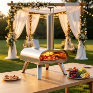 <span class=keywords><strong>Four</strong></span> à pizza miniature multi-combustibles moderne de 12 pouces, portable, en acier inoxydable, à granulés et au <span class=keywords><strong>gaz</strong></span>, pour l'extérieur, le jardin et le <span class=keywords><strong>camping</strong></span> - Product Image 1