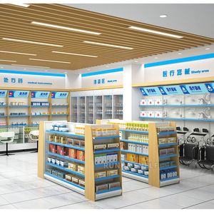 Estanterías de Supermercado, Góndola de <span class=keywords><strong>Farmacia</strong></span>, Estantería Metálica Runda, Exhibidor RZ de Doble Cara, Ligero, con Excelente Iluminación - Product Image 2