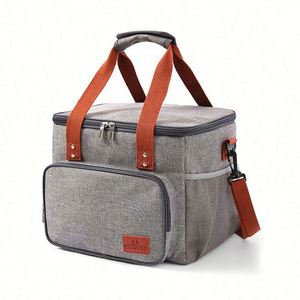 Sac à lunch isotherme en Oxford imperméable avec logo imprimé personnalisé, sac isotherme réutilisable pour la livraison de nourriture, sac de pique-nique - Product Image 1