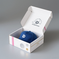 Boîtes à chapeaux ondulés personnalisées en gros Boîtes postales kraft Emballage de commerce électronique écologique Boîtes d'expédition de casquette de baseball t-shirt