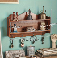 Étagère murale multifonctionnelle en bois blanc massif, classique, à double niveau, pour le salon, décoration de la maison