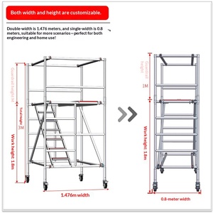 Ponteggio a <span class=keywords><strong>sbalzo</strong></span> in lega di alluminio per pareti esterne, per progetti di costruzione e decorazione d'interni, <span class=keywords><strong>con</strong></span> scale mobili. - Product Image 3