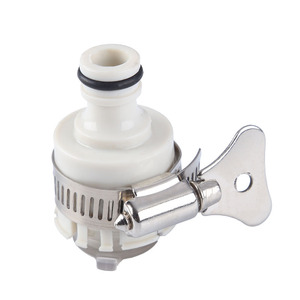 Connecteur <span class=keywords><strong>de</strong></span> robinet en plastique blanc DaringFish avec raccords rapides, diamètre 1/2 pouce, <span class=keywords><strong>collier</strong></span> <span class=keywords><strong>de</strong></span> <span class=keywords><strong>serrage</strong></span> manuel <span class=keywords><strong>pour</strong></span> irrigation - Product Image 1