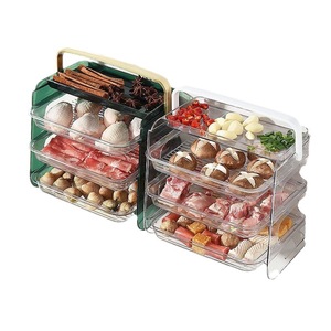 <b>Stackable</b> Food <b>Storage</b> Trays Rectangle 4-7 Compartments Multi Layer Kitchen Prep <b>Container</b> Household Use - Product Image 5