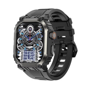 Montre connectée Drioshipping LG101 avec écran de 1,83 pouce, appels Bluetooth, batterie de 410 mAh, étanche IP68, fréquence cardiaque, sports de plein air, pour hommes - Product Image 2