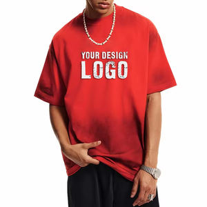 T-shirts pour hommes en gros, personnalisés, en batik, lavés, à manches courtes, amples, décontractés, col rond, dégradé de couleurs, grande taille - Product Image 2