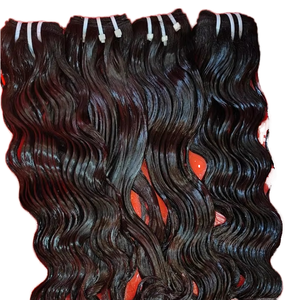 Extensiones de Cabello Humano con Clip, Cabello Remy Indio, Doble Trama, Hechas a Máquina, Onduladas, Color Negro, Juego Completo para Cabeza - Product Image 1