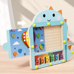 Gioco Educativo in Legno a Forma di <span class=keywords><strong>Dinosauro</strong></span> con Perline e Labirinto, per Bambini, Sviluppa Abilità Manuali - Product Image 2