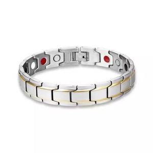 Pulsera Magnética Ajustable Unisex con Diseño Geométrico en Plata, Oro, Negro y Rojo, Regalo de Joyería WSL017 - Product Image 3