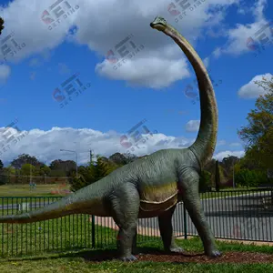 حديقة ملاهي رقبة طويلة ديناصور ثلاثي الأبعاد ديناصورات آلية نموذج ديناصور متحرك