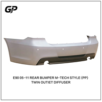 Pare-chocs arrière style M-Tech en PP pour BMW E90 (2005-2011) avec double sortie, diffuseur et emplacements pour capteurs PDC – Style sportif, pièce de rechange