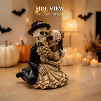 Figurine en résine de mariée et marié squelettes, style gothique, pour décoration d'Halloween – Meilleure vente