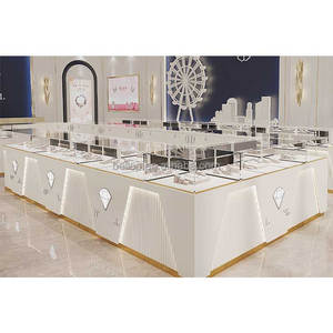 Wholesale Custom Luxury Jewelry Shop Glass Showcase Jewelry Kiosk Showcase Jewellery Display Cabinet
