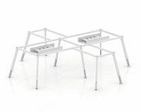 Table de réunion de bureau moderne 4 places, bureau de travail minimaliste pour le personnel, table de conférence pour discussion du personnel, en métal
