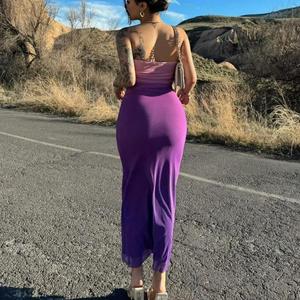 Vestido Midi Casual de Verano para Mujer, Sin Tirantes, con Espalda Descubierta, Color Degradado, en Oferta - Product Image 2