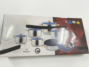 Juego de utensilios de cocina antiadherentes <span class=keywords><strong>Jumbo</strong></span> de 12 piezas de Metal clásico, ollas de Cocina de Inducción Premier, sartenes personalizadas al por mayor para el hogar - Product Image 6